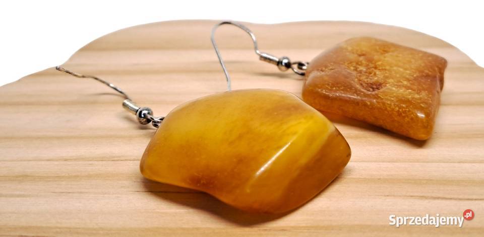 Kolczyki z BURSZTYNU bursztyn bałtycki bryłki Warszawa