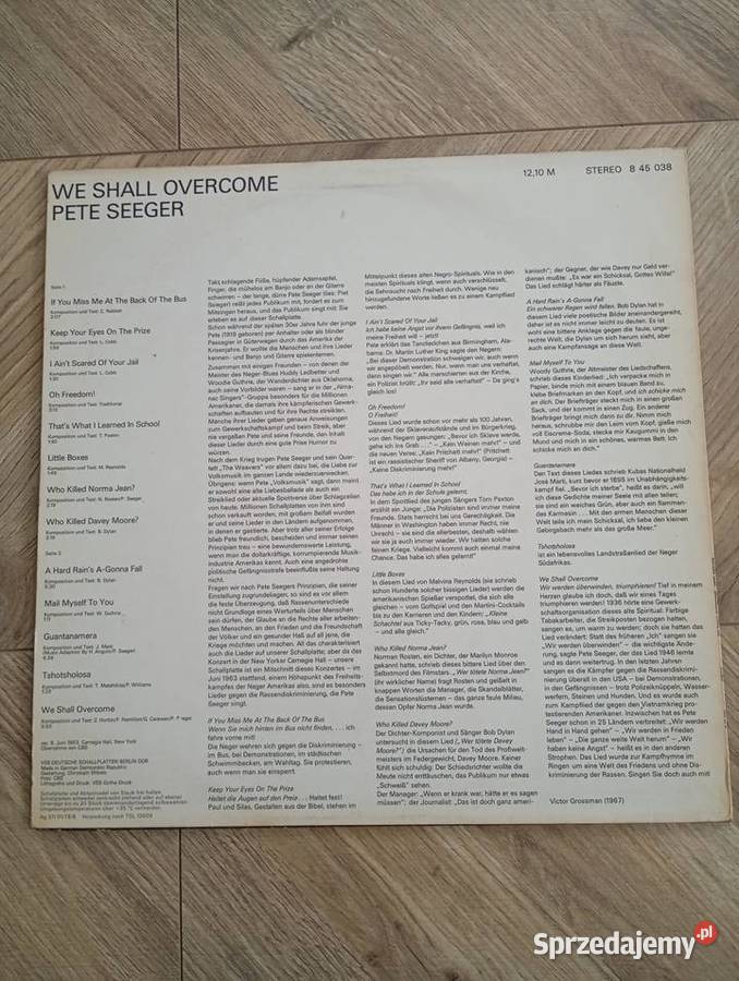 Pete Seeger We Shall Overcome Winyl LP Folk Krosno Odrzańskie