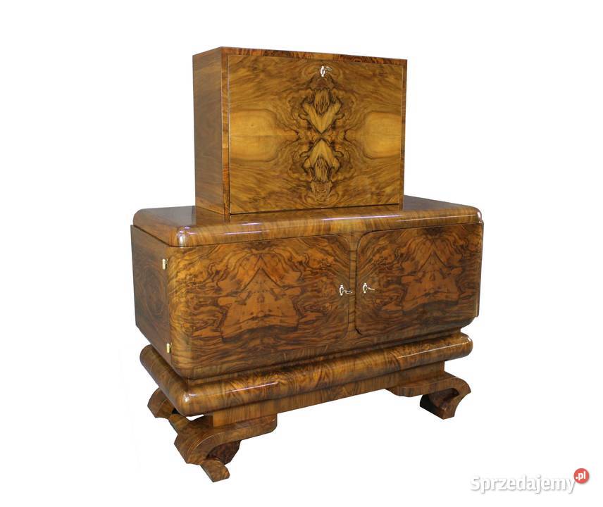 Unikatowy barek pomocnik art deco renowacji Zielonka