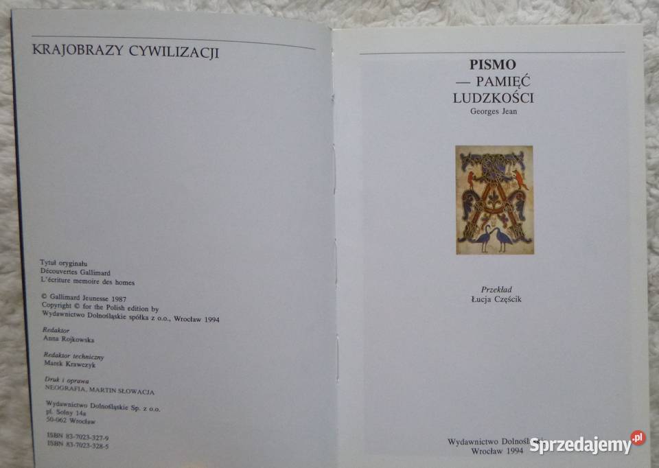 Pismo pamięć ludzkości Georges Jean Warszawa