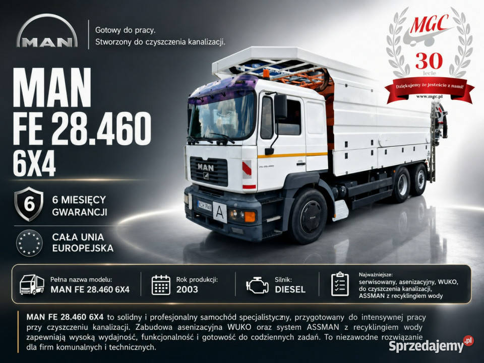 MAN FE 26460 6X4 MAN FE 28460 ASSMANN TYP 229 śląskie Łaziska Górne sprzedam