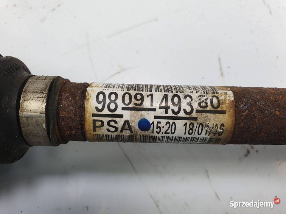 PÓŁOŚ LEWA PRZÓD PEUGEOT 308 9809149380 osobowe Lipno