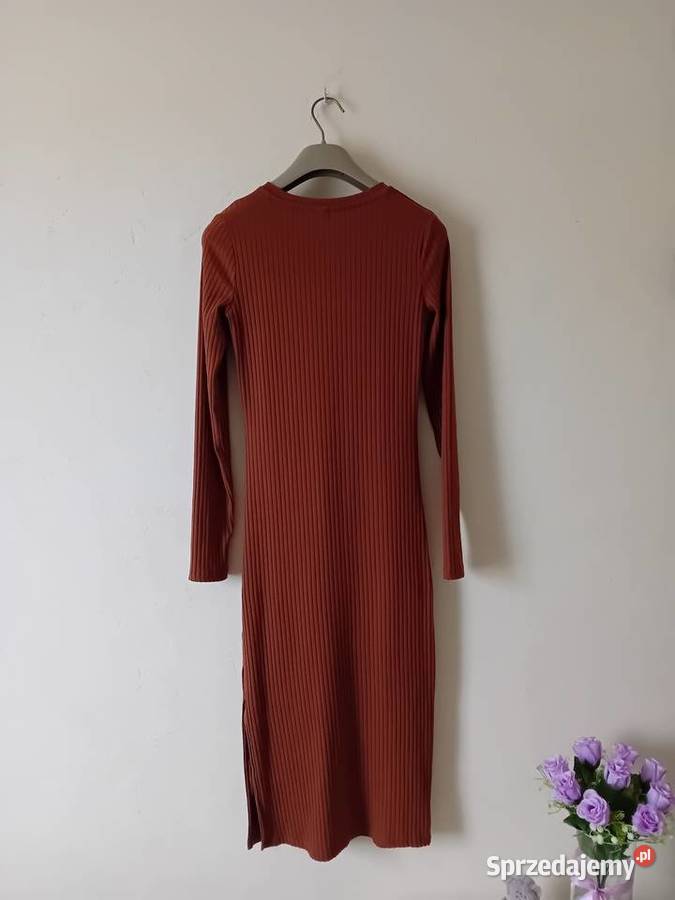 Sukienka brazowa prazkowana mazowieckie Warszawa