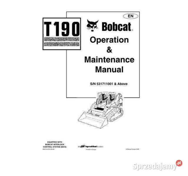 BOBCAT T 190 instrukcja dtr wysyłka Kielce