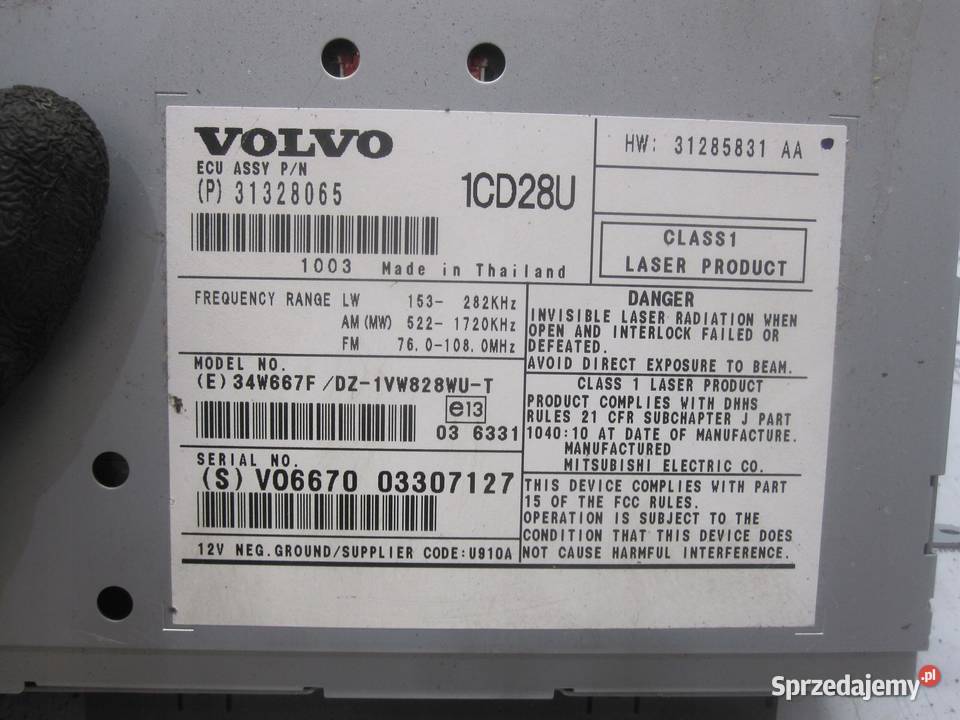 VOLVO XC90 I LIFT 10r radio CD 31328065