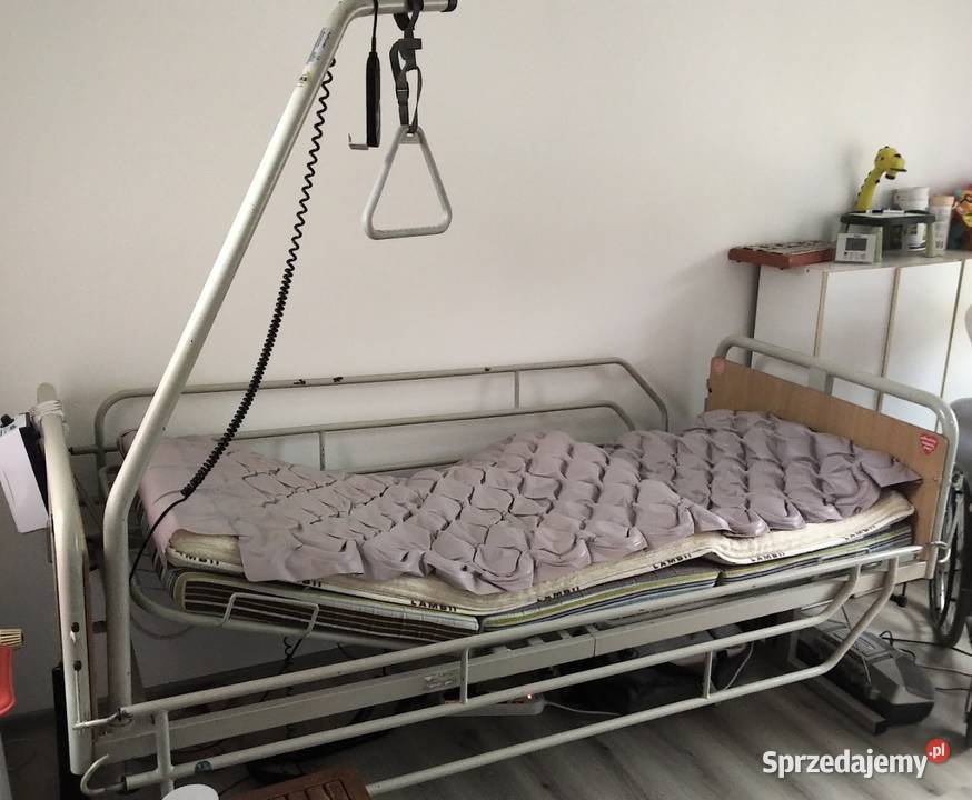 Łóżko rehabilitacyjne elekt materac przeciwodleżynowy wózek
