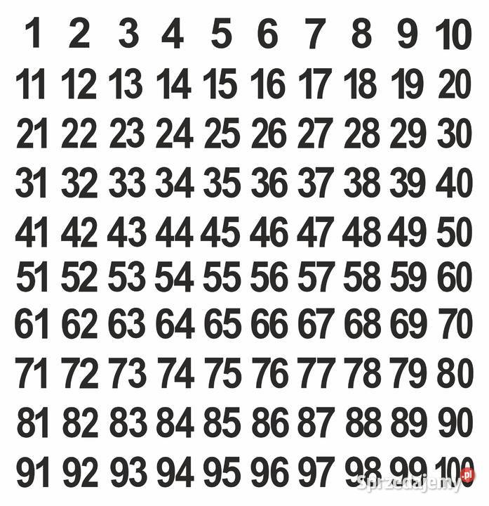 Naklejki liczby czarne na białym 0100