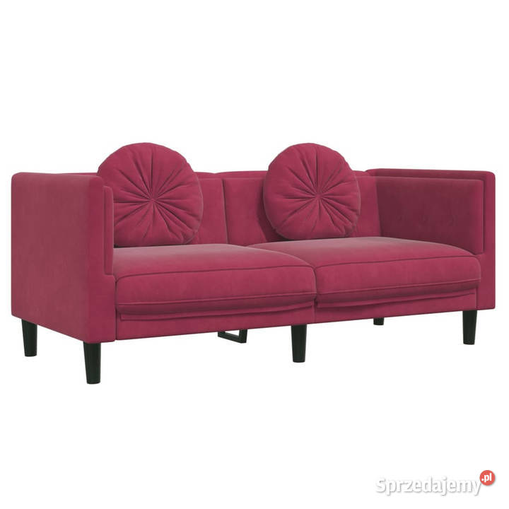 Sofa z poduszkami 2osobowa czerwone wino Warszawa