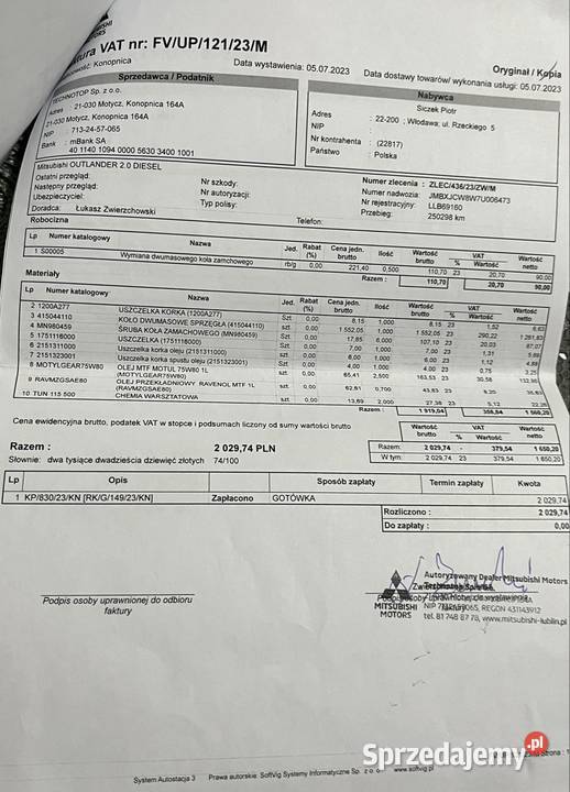 Mitsubishi Outlander 2 Lublin sprzedam