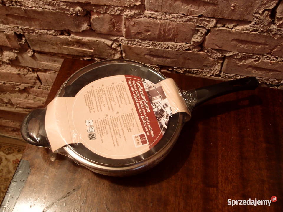 Patelnia z pokrywką aluminiowa z powłoką głęboka AGD drobne sprzedam