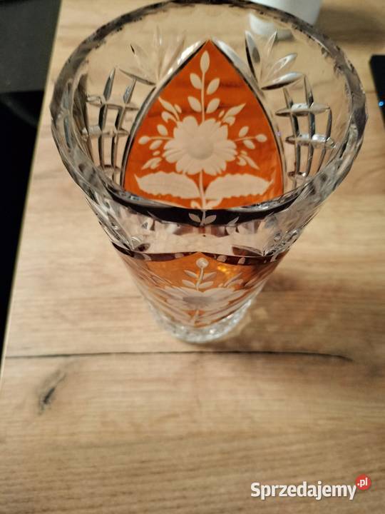 Kryształowy wazon 21 wysokość PRL Porcelana i szkło Choszczno