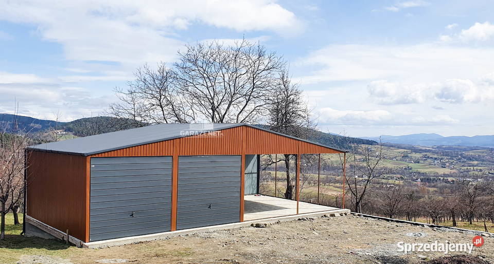 GARAŻ BLASZANY 6m x 6m WIATA 6m x 6m DWUSPAD 2x małopolskie Łapanów sprzedam