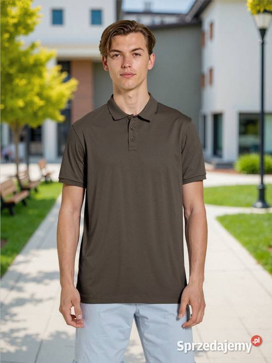 brązowa koszulka polo męska Sinsay Olkusz