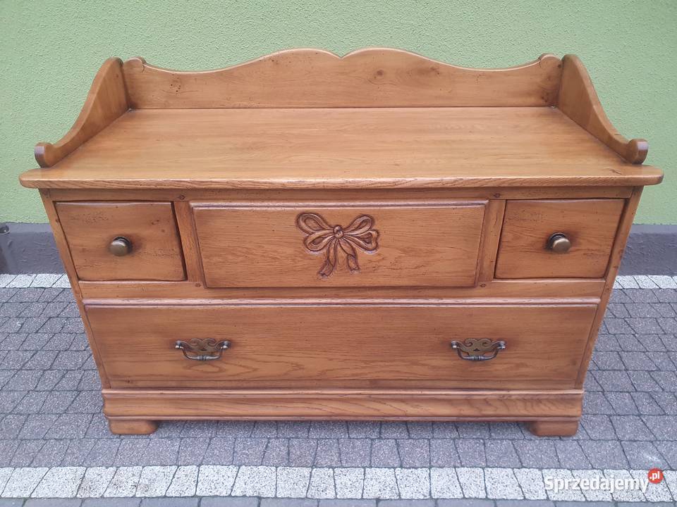 Komoda z szufladami drewno dębowe Szymanowice