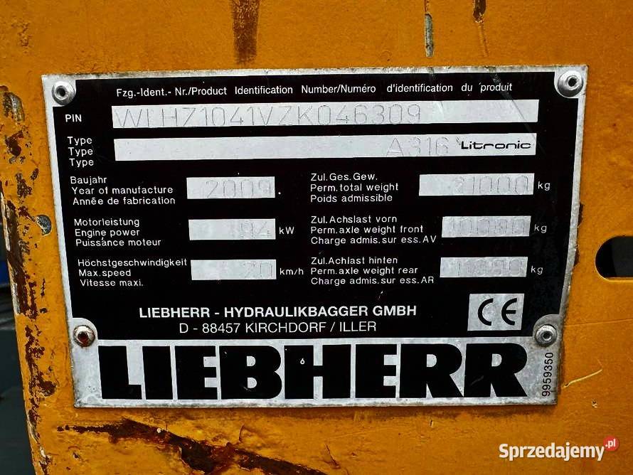 Liebher koparka kolowa przedadunkowa Warszawa