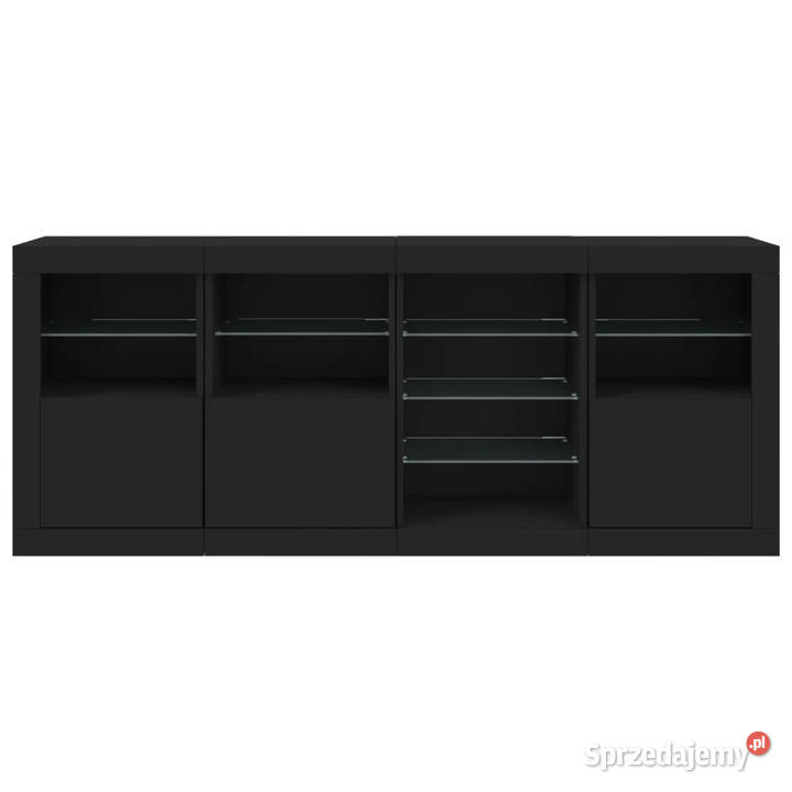 Szafka z oświetleniem LED czarna 164x37x67 Warszawa