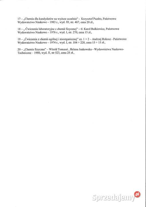 sprzedam książki do chemii świętokrzyskie Końskie