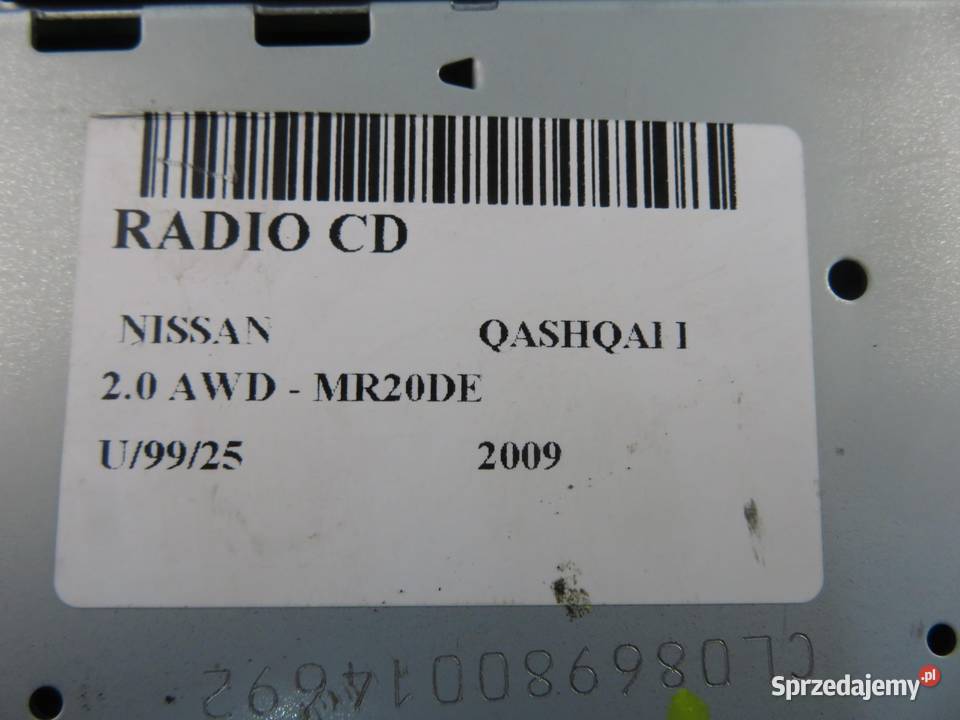 RADIO NISSAN QASHQAI I 28185JG45A