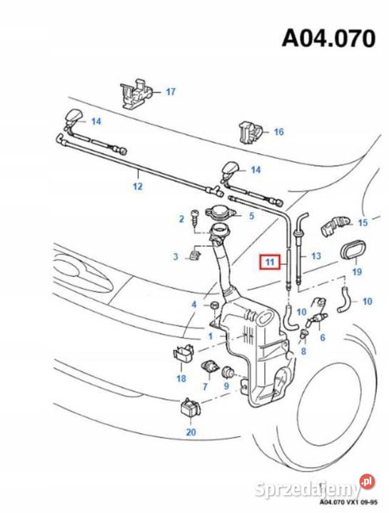 PRZEWÓD SPRYSKIWACZA SZYBY CZOŁOWEJ FORD GALAXY osobowe