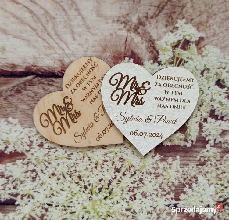 Magnes ślubny MR MRS elegancki upominek gości Bełchatów