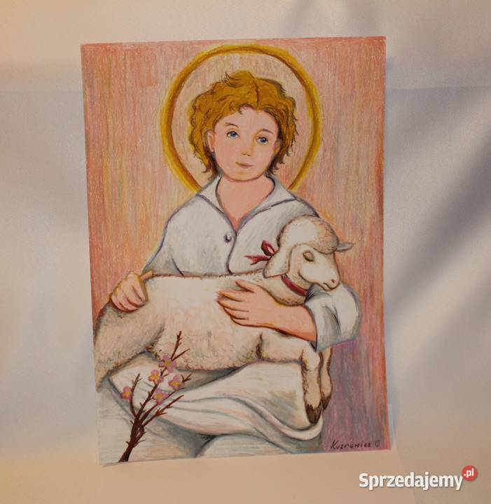 Obraz pastele olejne Pan Jezus z barankiem na wielkopolskie Stare Miasto