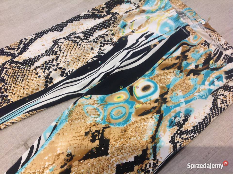 Legginsy Damskie MV r L wężowy wzór cyrkonie Nowa Sól