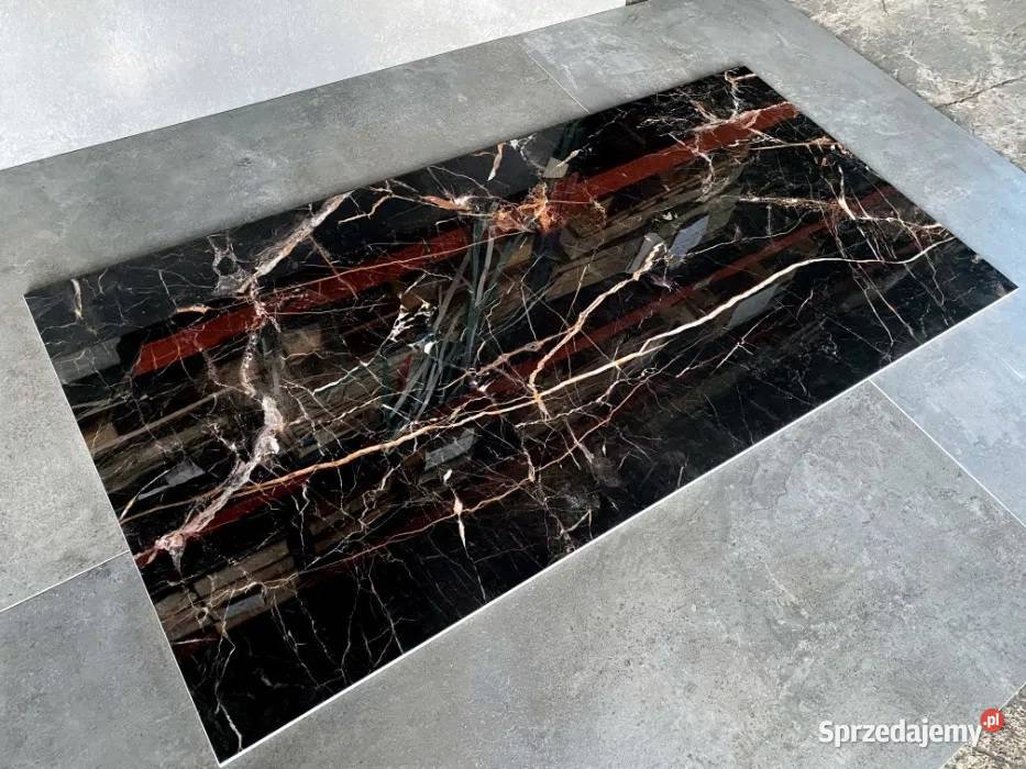 Czarny marmur złota żyłka 120x60 WYSOKI POŁYSK Łask