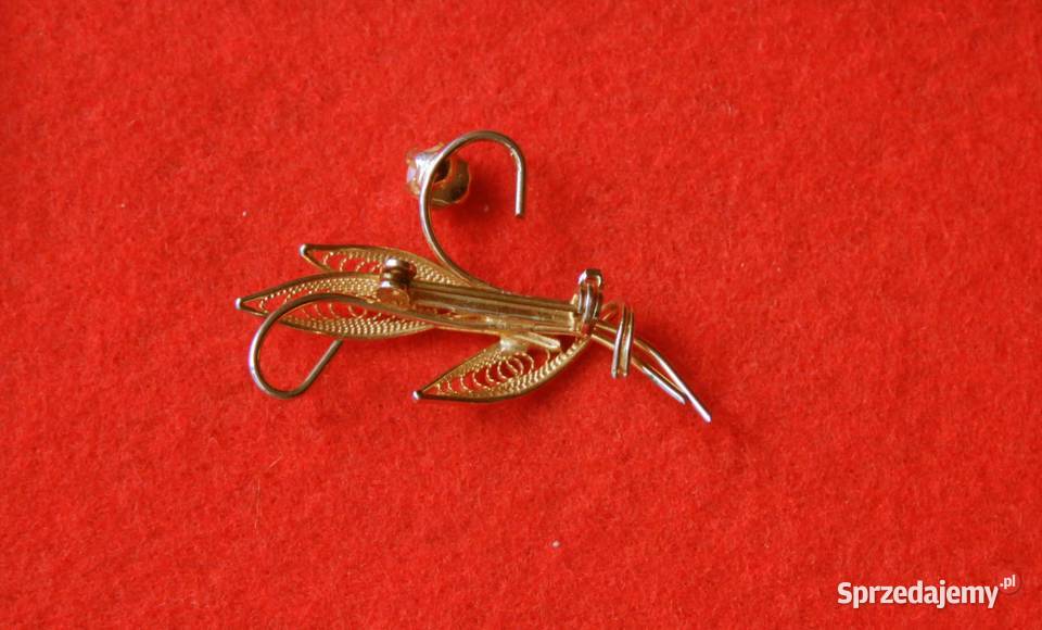 Stara angielska broszka listeczki z perełką Biżuteria dla Pań małopolskie Ochojno