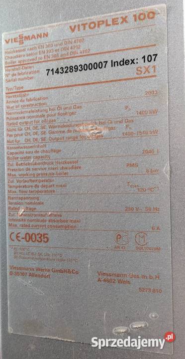 Kocioł Viessmann Vitoplex 100 1400kW czytaj opis Radomsko