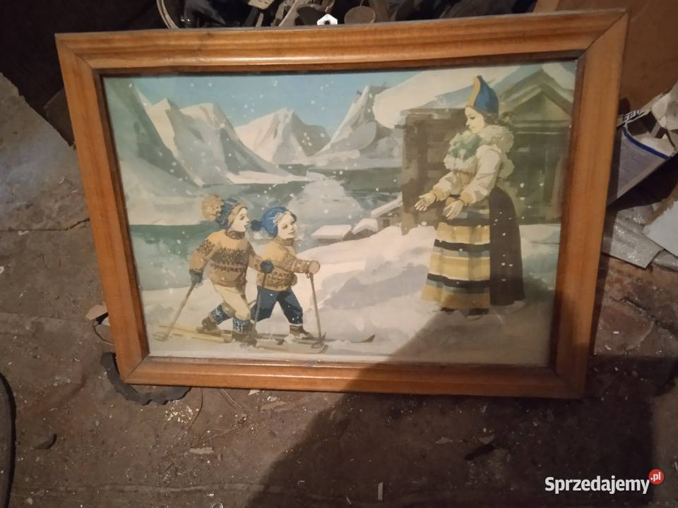 Stare obrazy z PRL 3 sztuki Ozorków