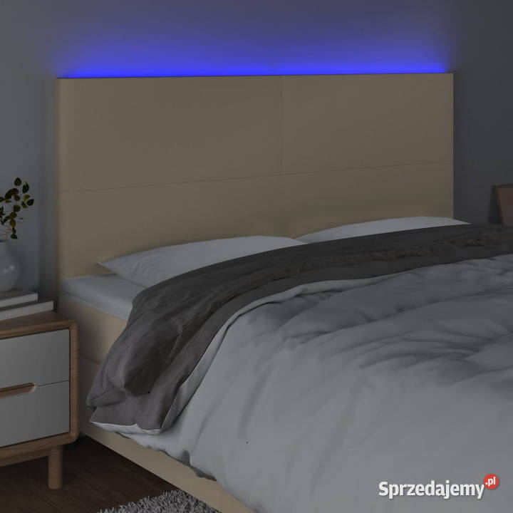 Zagłówek do łóżka z LED kremowy 160x5x118128 Warszawa