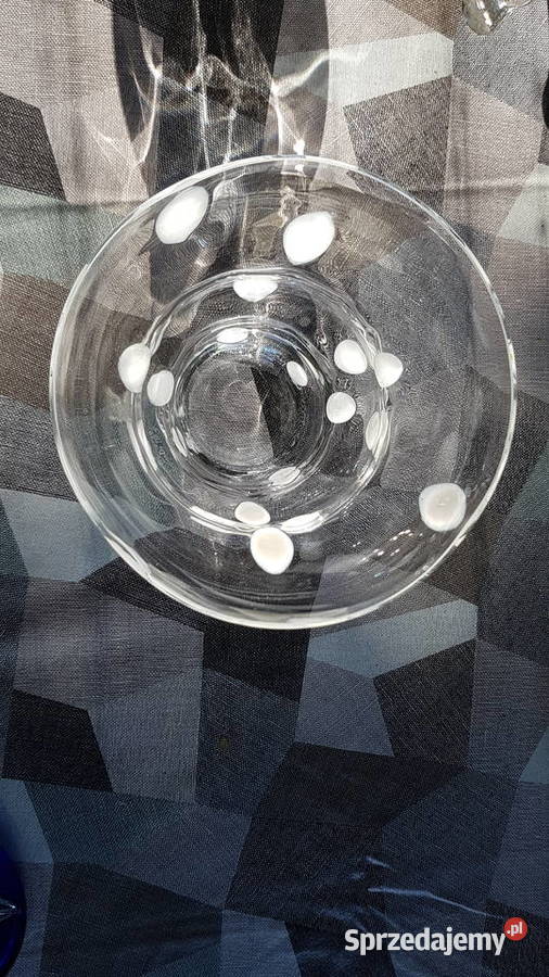 Stary ciekawy szklany wazon