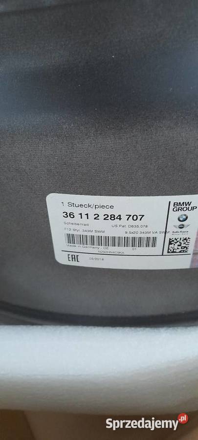 Nowa Oryginalna Felga 20 BMW M6 F06 F12 Czarny