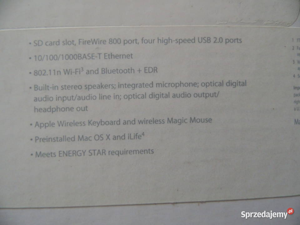 Apple iMac Core i5 27 27 Mysz oryginalna Pilot Radzewice