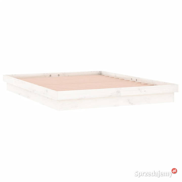 Rama łóżka z LED biała lite drewno 140x190 Warszawa