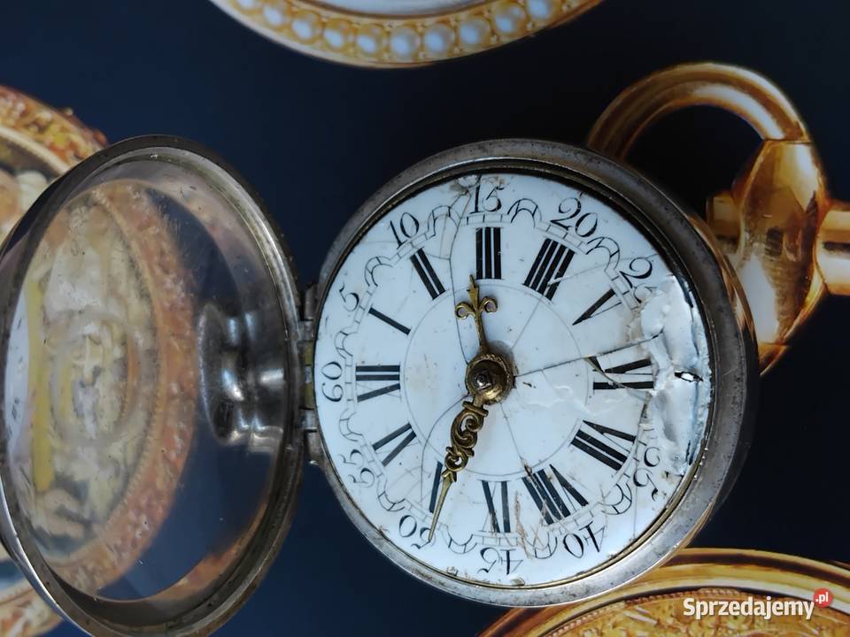 J Miller Srebrny zegarek kieszonkowy 1760 Męskie Wagowo sprzedam