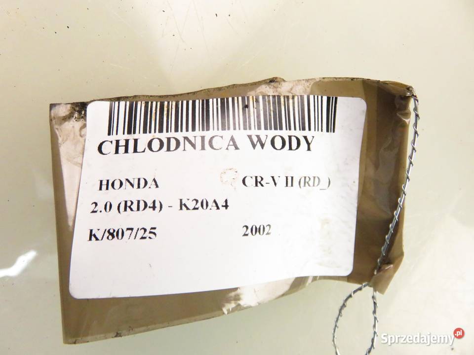 CHŁODNICA WODY HONDA CRV II RD 20 RD4 K20A4 Chłodnie wody sprzedam