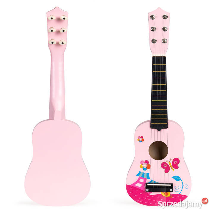 Gitara dzieci drewniana metalowe struny kostka Smogorzów sprzedam