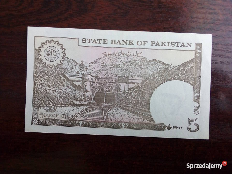 Banknot 5 rupii Pakistan Płońsk