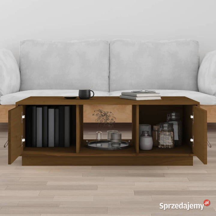 Stolik kawowy miodowy brąz 100x50x35 lite drewno Warszawa