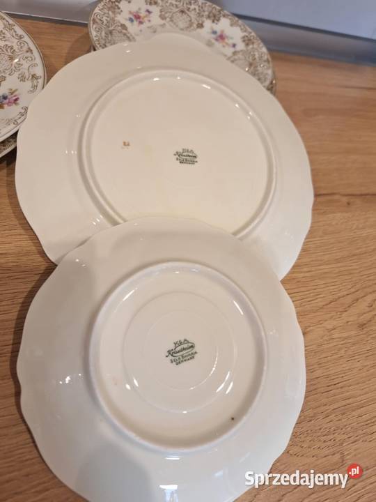 Zestaw porcelana Krautheim talerzyk i podstawek Braniewo