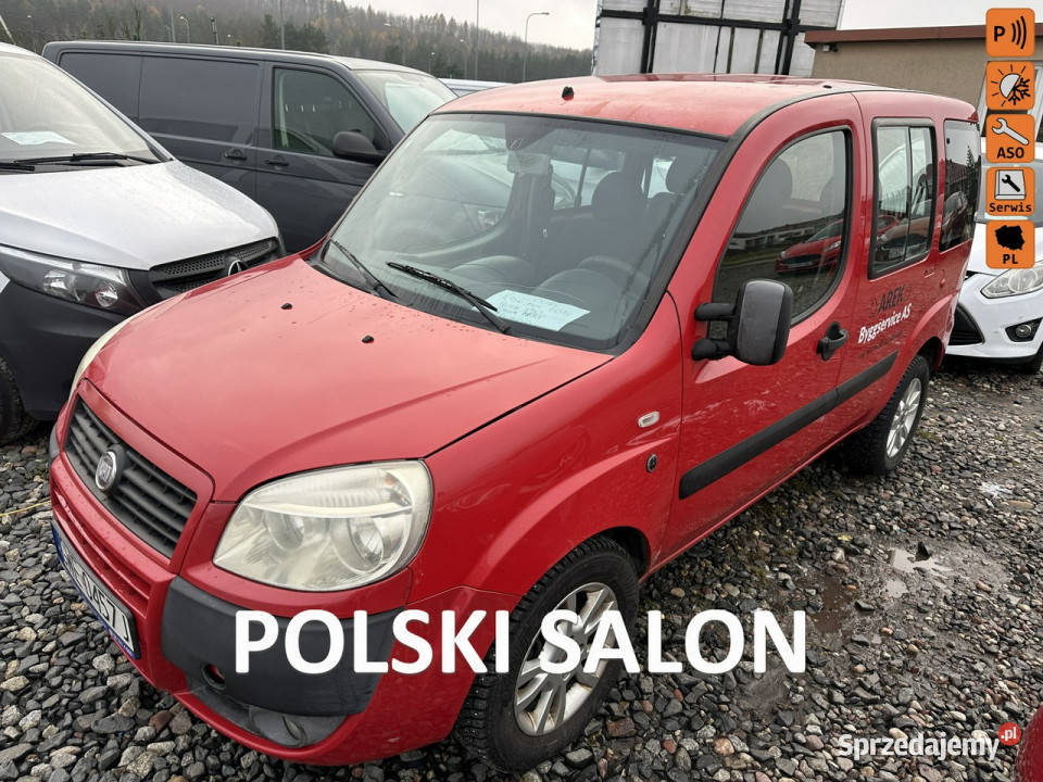 Fiat Doblo Polski salon 5 miejsc rej 2009 klima czujnik zmierzchu