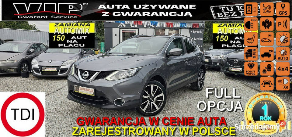 Nissan Qashqai 4X4 ŚlicznySkóraPanorama lakier metallic Świdnica