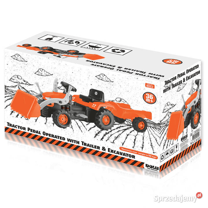 Wader traktor spychacz z przyczepą na pedały 183 Bielsk Podlaski