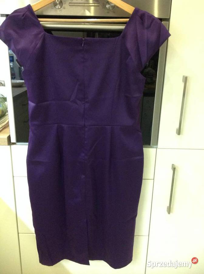 Fioletowa Atlasowa Sukienka damska L NOWA Rozmiar 40(L)