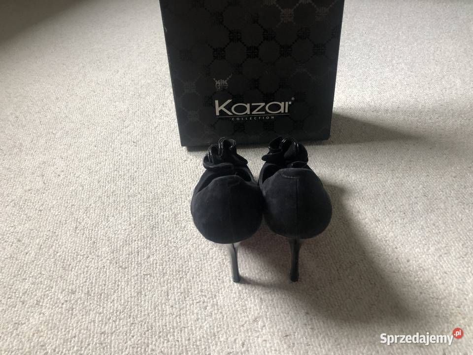Szpilki czółenka Kazar czarne zamszowe nowe Łódź