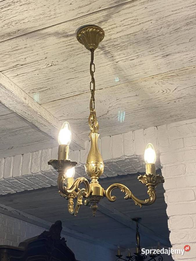 Francuski Żyrandol Francja mosiądz 3ram Antyk Lampy wiszące Gniezno