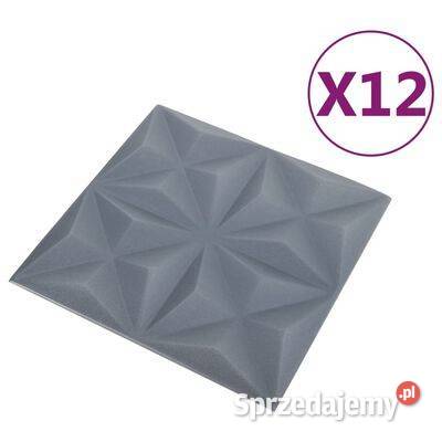 vidaXL Panele ścienne 3D 12 50x50 szary origami Warszawa