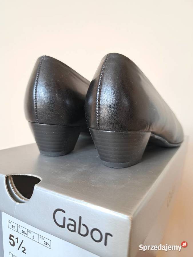 Czółenka czarne mały obcas Gabor Comfort r 385 5 Łódź