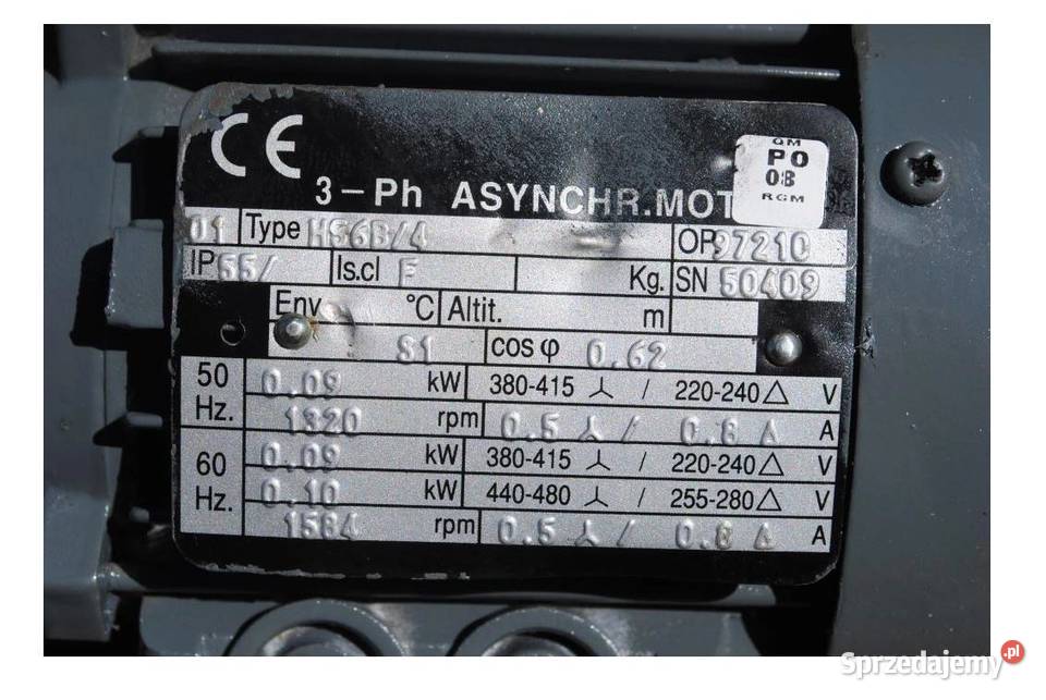 Motoreduktor kątowy 009kw 88obrmin Fvat Kargowa sprzedam